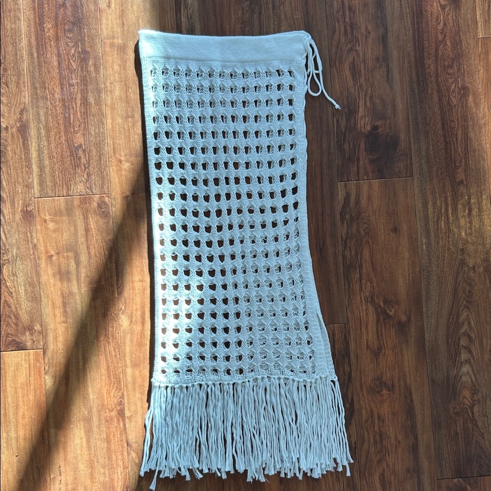 Crochet Fringe bathing suit cover-up skirt